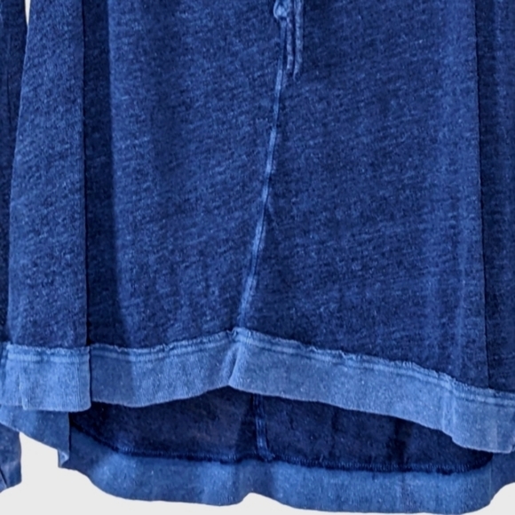 Free People Affogato Hacci Tunic Top Long Sleeve 0Tie Midnight Denim Blue Size S - Picture 9 of 13